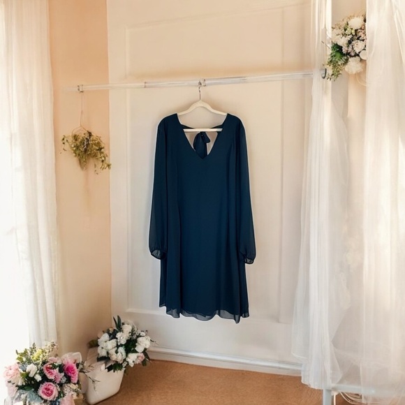 INC Bow-Back Blue Shift Dress Sz. XL- New without tags - Picture 2 of 5